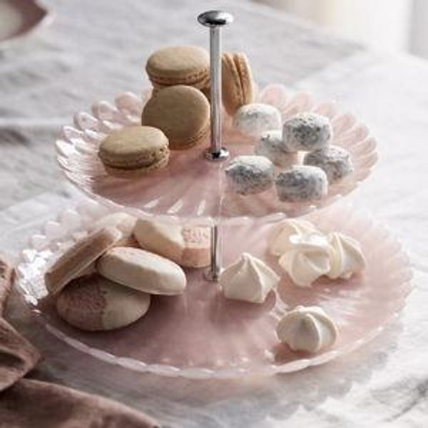 Scalloped Glass Serving Stand