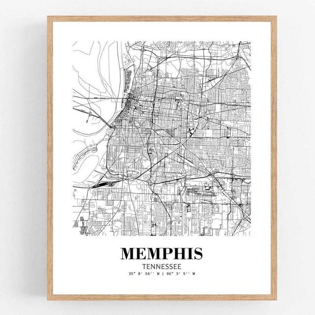 Eleville 11X14 Unframed Memphis Tennessee City View Abstract Road Modern Map Art Print Poster Wall Office Home Decor Minimalist Line Art Hometown Housewarming wgn401