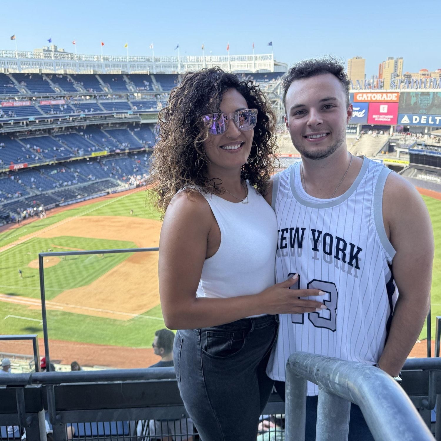 Sarina is a NY Yankees fan- So Christian joined her for his FIRST MLB game at Yankee stadium