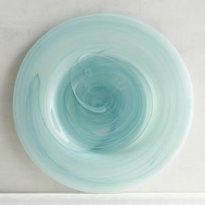 Turquoise Alabaster Glass Dinner Plate