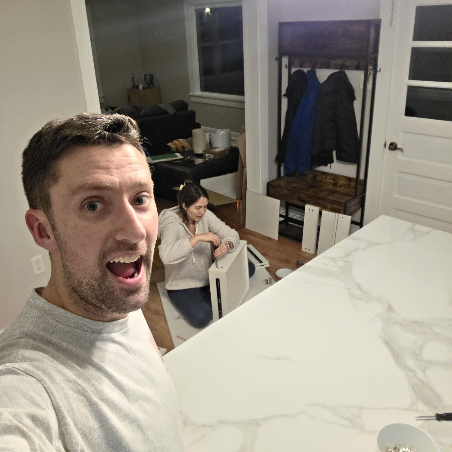 Putting together an island for the kitchen!