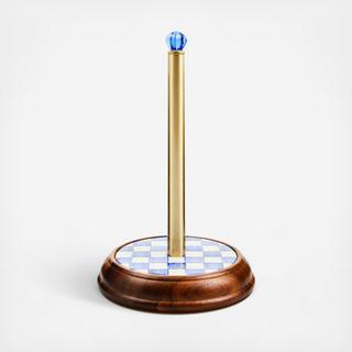 Royal Check Wood Paper Towel Holder