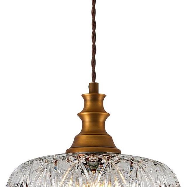 Vintage Glass Pendant Light Fixtures for Kitchen Pendant Lighting over Island Sink Table Farmhouse Gold Light Fixture Modern Brass Ceiling Hanging Lamp for Bathroom Dining Room Bedroom Bed Side