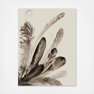 Sepia Plumes Canvas Print