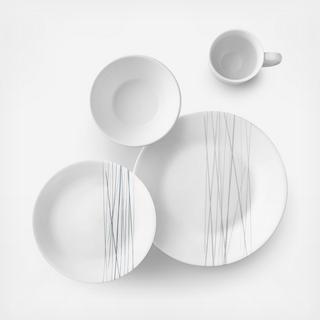 Corelle Silver Strand 16-Piece Dinnerware Set, Service for 4