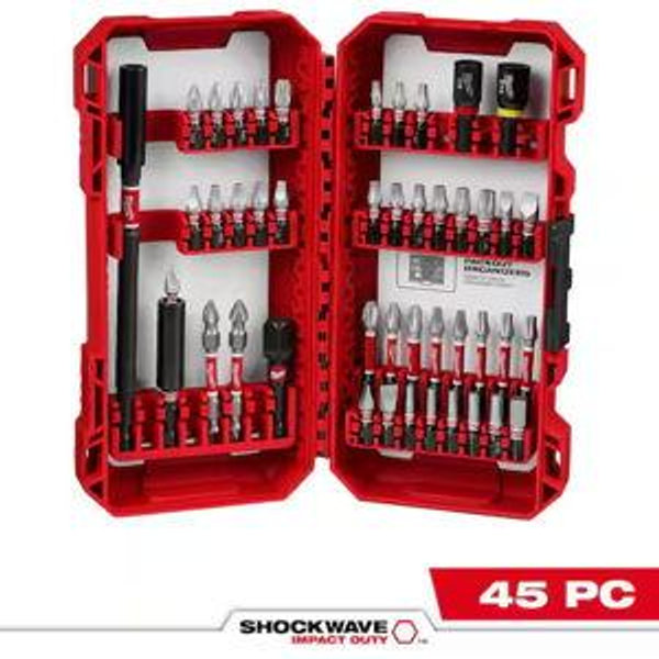 Milwaukee SHOCKWAVE Impact Duty Alloy Steel Screw Driver Bit Set (45-Piece) 48-32-4023