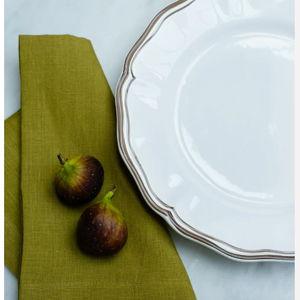 Set of 4 Zita Scalloped Dinner Plates, Chestnut Brown