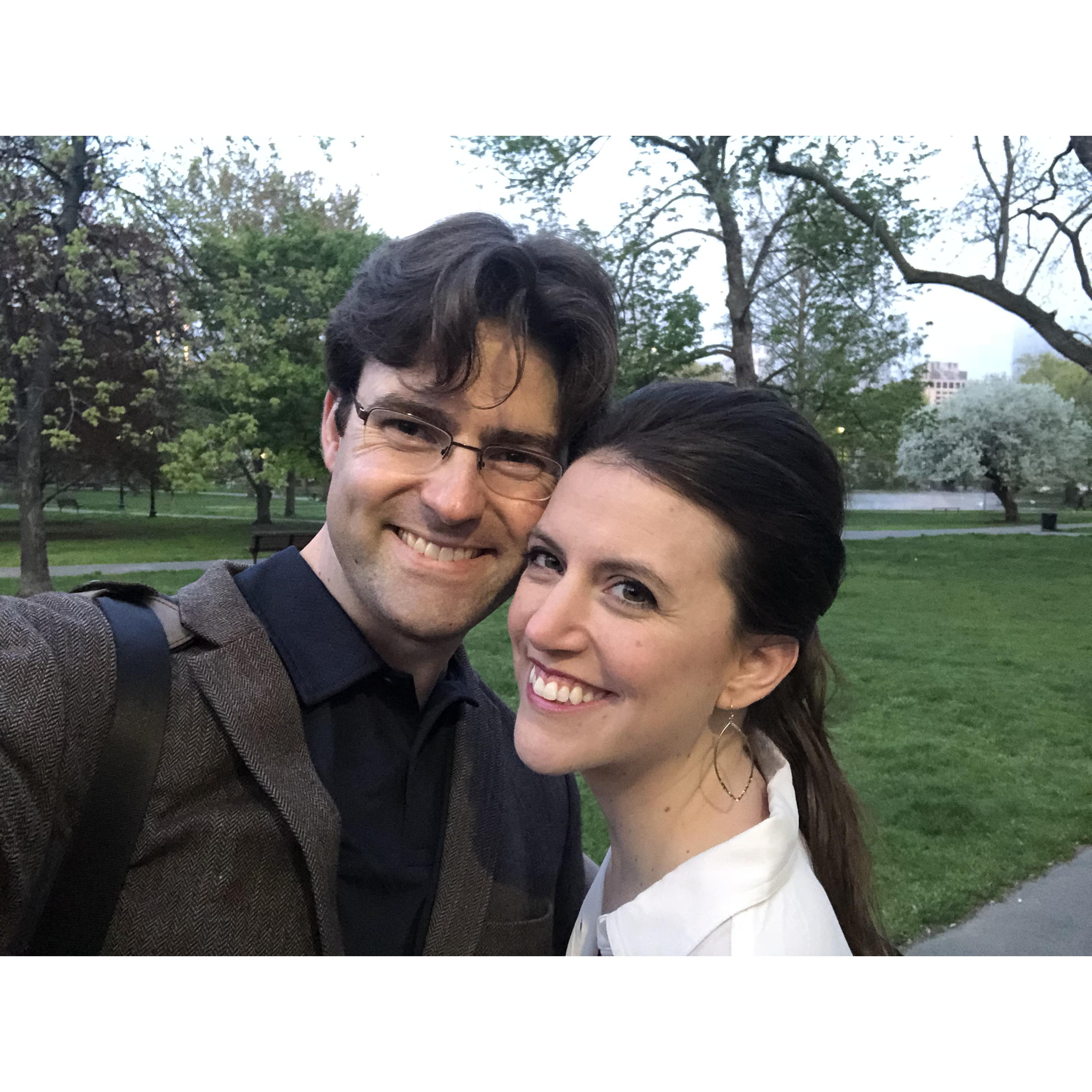 Aaron picking Elyse up from a photoshoot in Boston