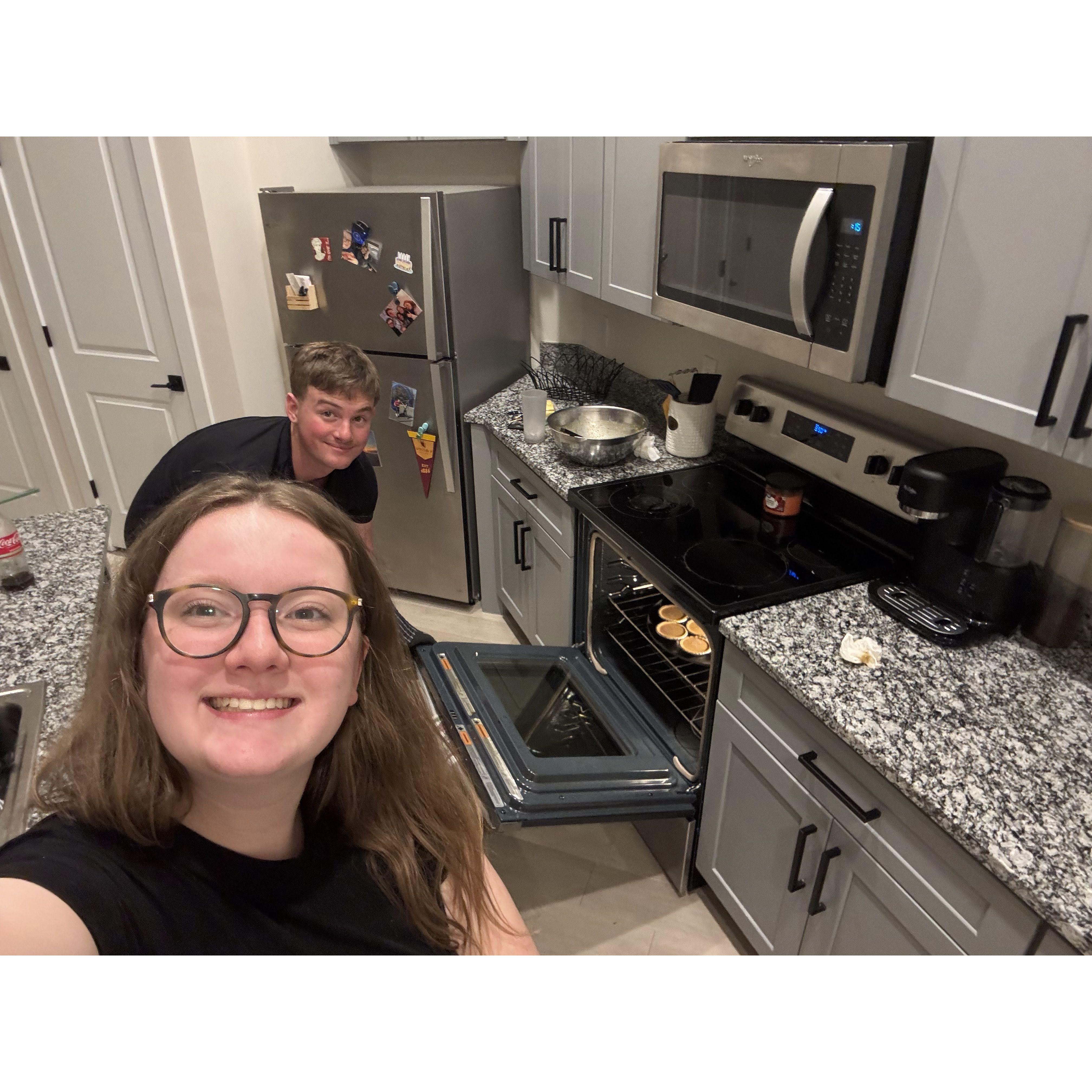 Making homemade pumpkin pie!