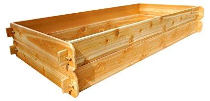 Timberlane Gardens Raised Bed Kit Double Deep (Two 3x6) Western Red Cedar with Mortise and Tenon Joinery 3 Feet x 6 Feet