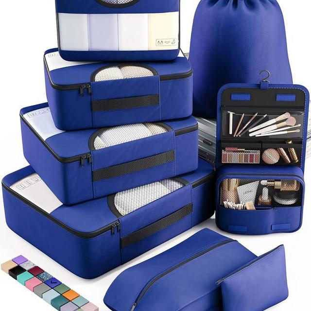 Veken 8 Set Packing Cubes for Travel Essentials, Suitcase Organizer Bags Set for Luggage, Road Trip Travel Accessories in 4 Sizes (Extra Large, Large, Medium, Small)