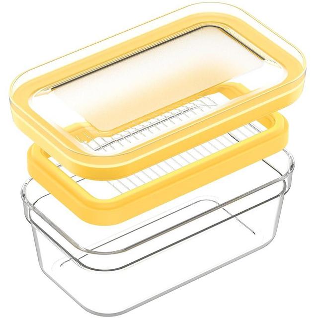UNIVIVO Airtight Butter Slicer Cutter, Stick Butter Container Dish with Lid for Fridge