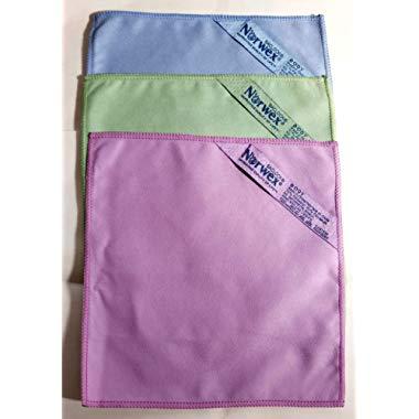 Norwex Antibacterial Suede Make-up Remover Face Cloth Set (Pack of 3),blue, purple and green