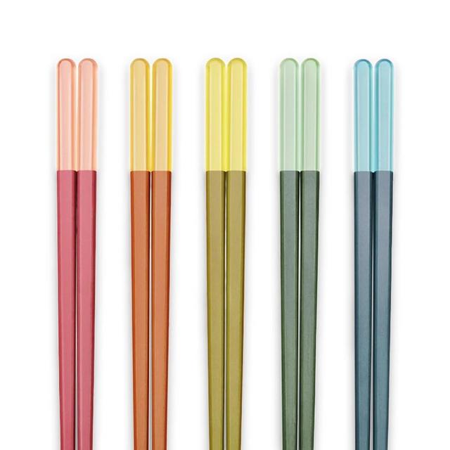 Random Mood Chopsticks Reusable Dishwasher Safe, Cooking Chopsticks, Korean Japanese Chinese Chopsticks, Fiberglass Chopsticks, Cute Chopsticks, Non-Slip, Ice Fog Multi Color, 5 Pairs, 9.5in/24cm