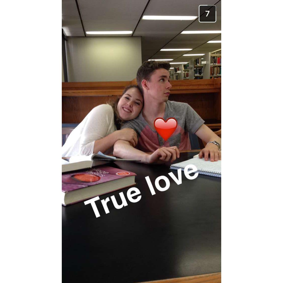 Olivia and Vince in their natural habitat at American University: The Library!