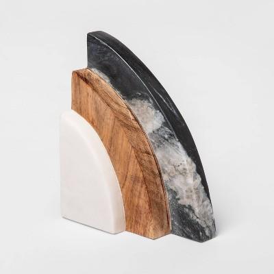 Marble and Wood Bookend