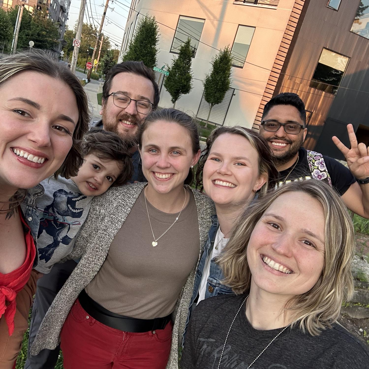 Visiting with friends for Theresa’s 30th birthday