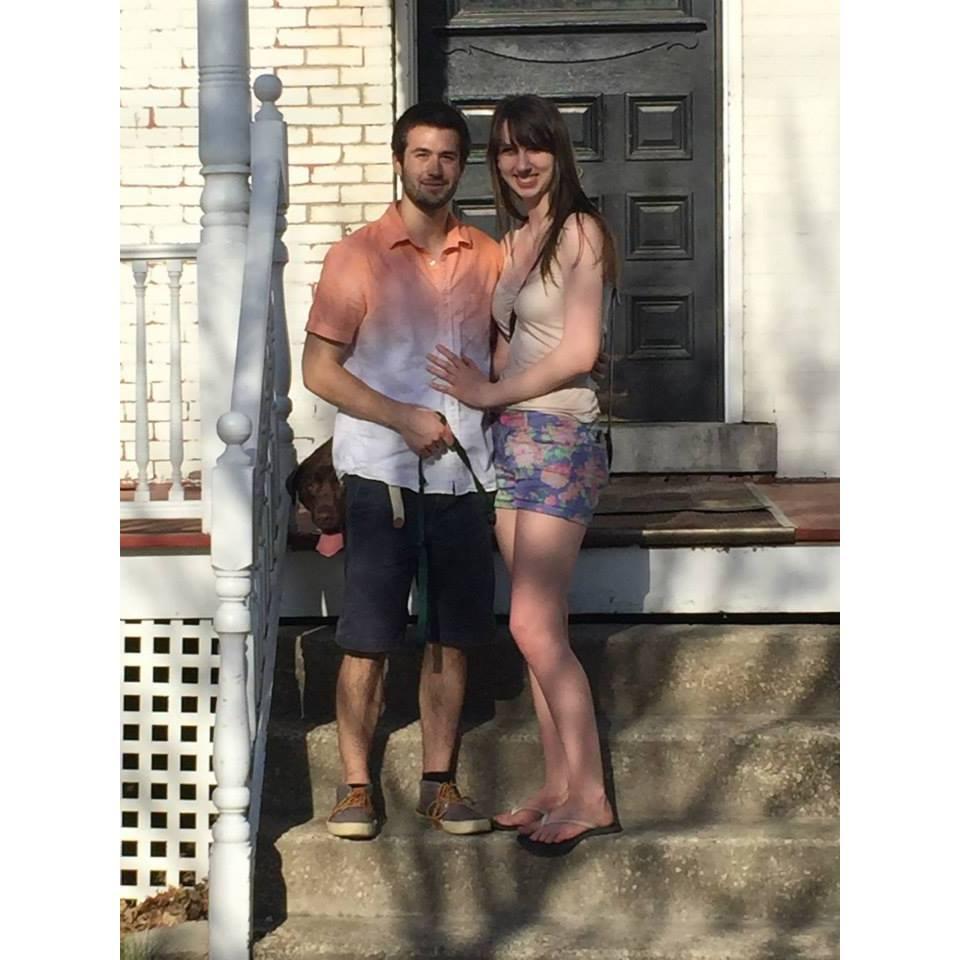 Steps of our first apartment, 2015 (featuring the beloved Chloe!)