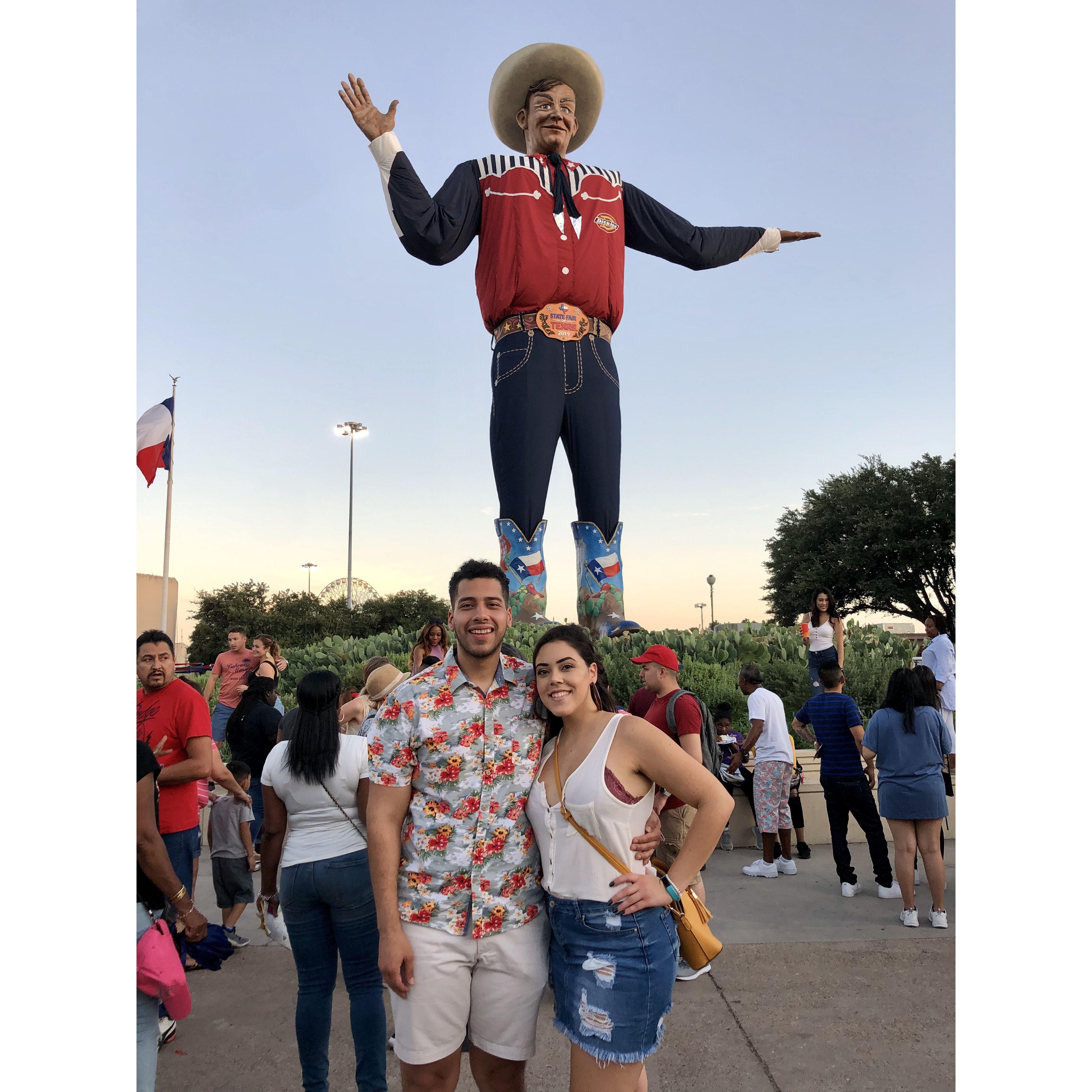 Two months in. Our first Texas State Fair together in 2019. We've made it a tradition to go every year since! Except for in 2020 when it was cancelled (booo COVID).
