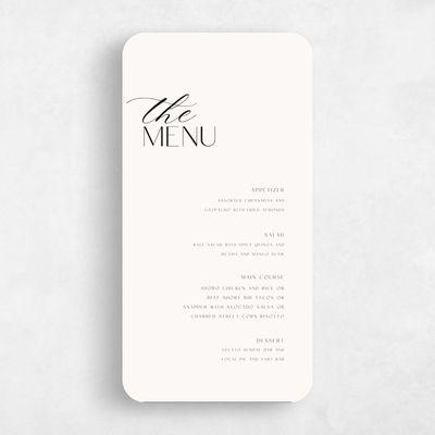 Beige Rounded Wedding Menu - Zion