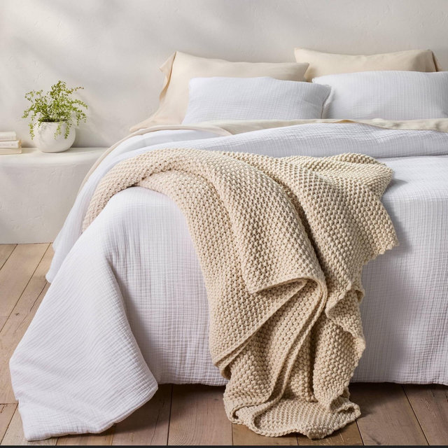 Chunky Knit Bed Blanket - Casaluna™ - Full/Queen, Natural