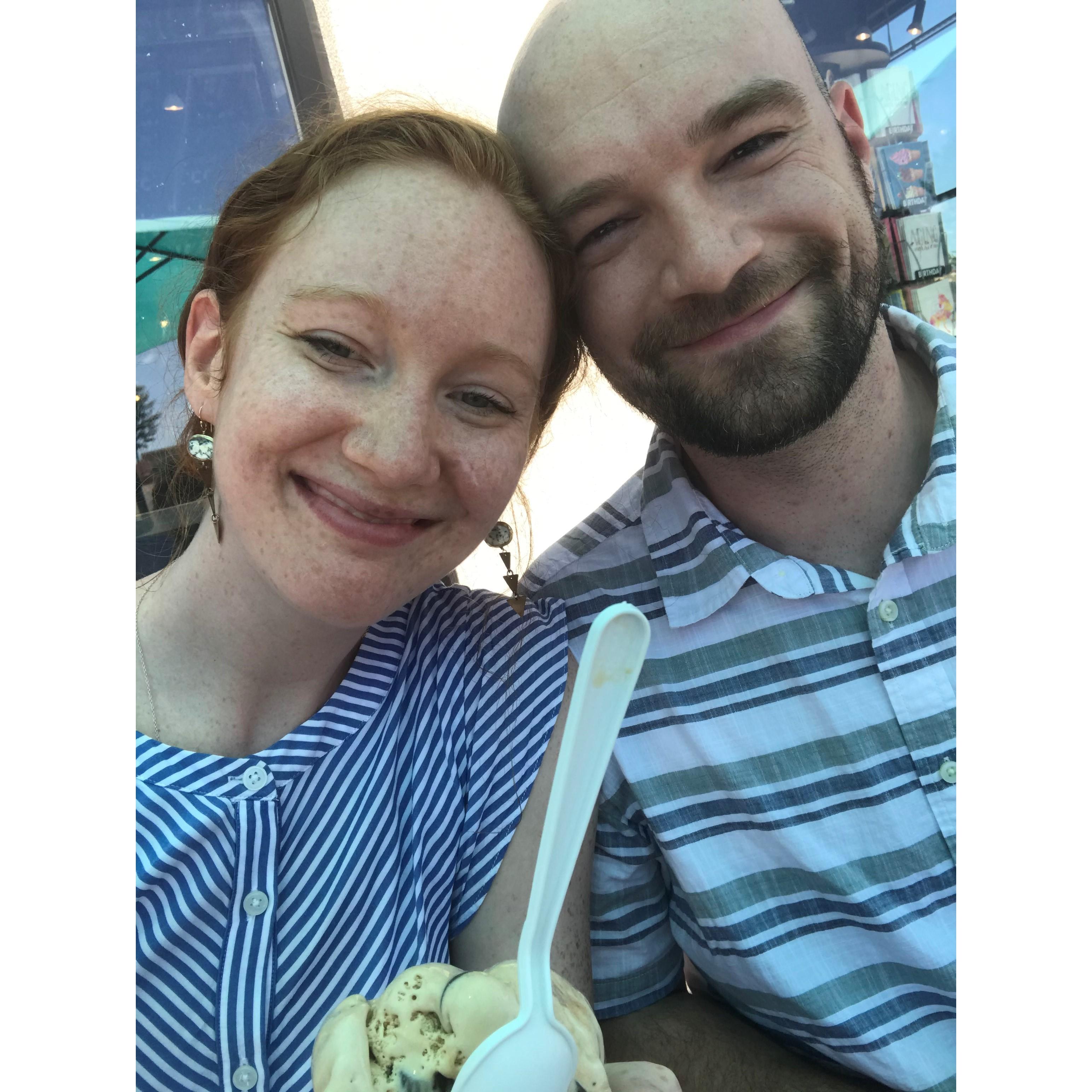 Our first stop on the summer ice cream challenge we did together.
