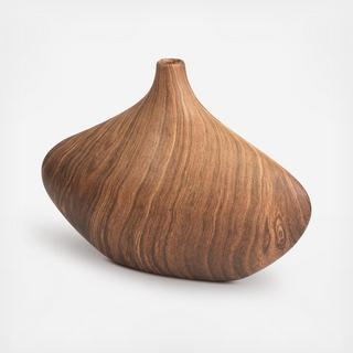 Hand-Painted Ceramic Faux Cocobolo Grain Vase