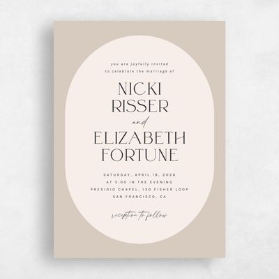 Canvas Tan, Beige Wedding Invitation - Spencer Classic