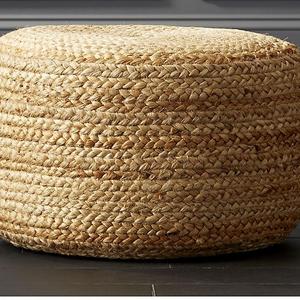 braided jute pouf