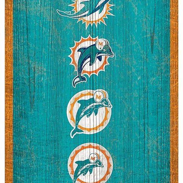 Fan Creations NFL Miami Dolphins Unisex Miami Dolphins Heritage Sign, Team Color, 6 x 12