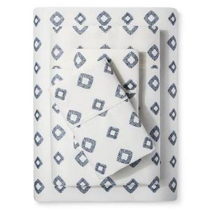 Performance Sheet Set (King) Simple Lattice Blue Diamond Print 400 Thread Count - Threshold™