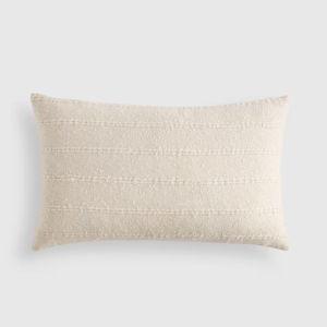 Textured Striped Cotton Pillow Cover - Natural, 12x20
