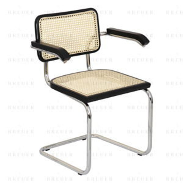 Breuer Chair Company Cesca Cane Cantilever Armchair - Black & Natural
