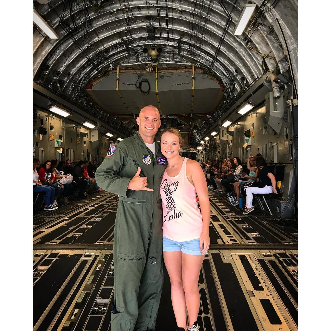 Paul flying Katy around on the C-17