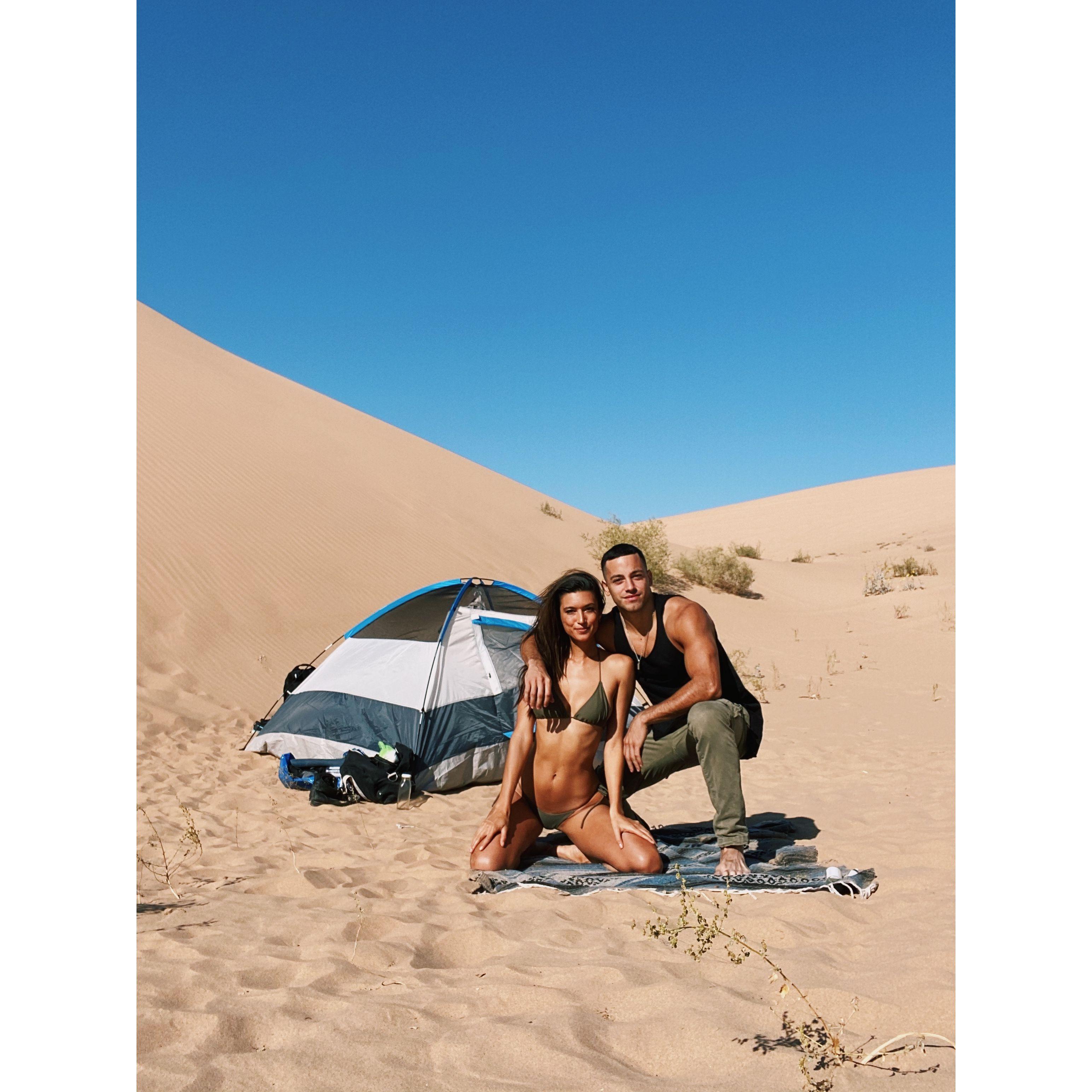 Our first date - camping in the sand dunes