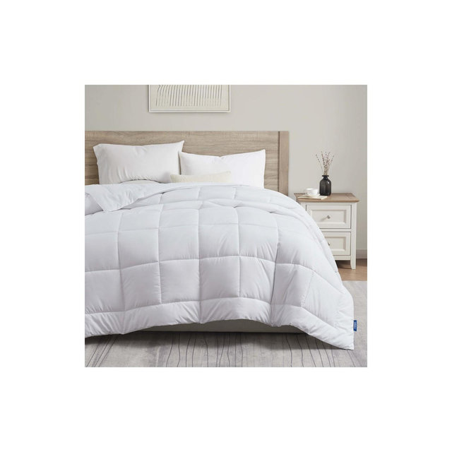 Nestl Premium Quilted Down Alternative Comforter Duvet Insert with Corner Tabs, California King Size, White