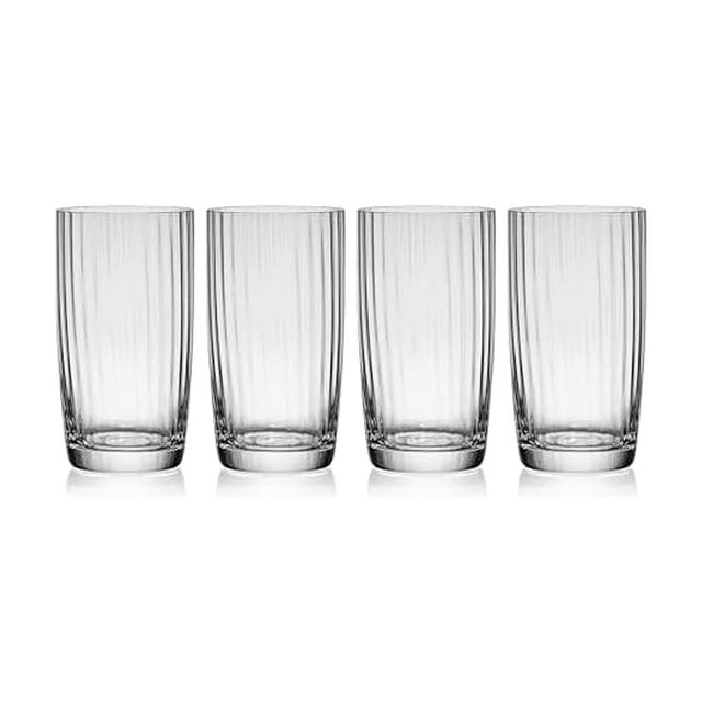Mikasa Optic Set of 4 Highball Beverage Tall Glasses, 18 Ounce