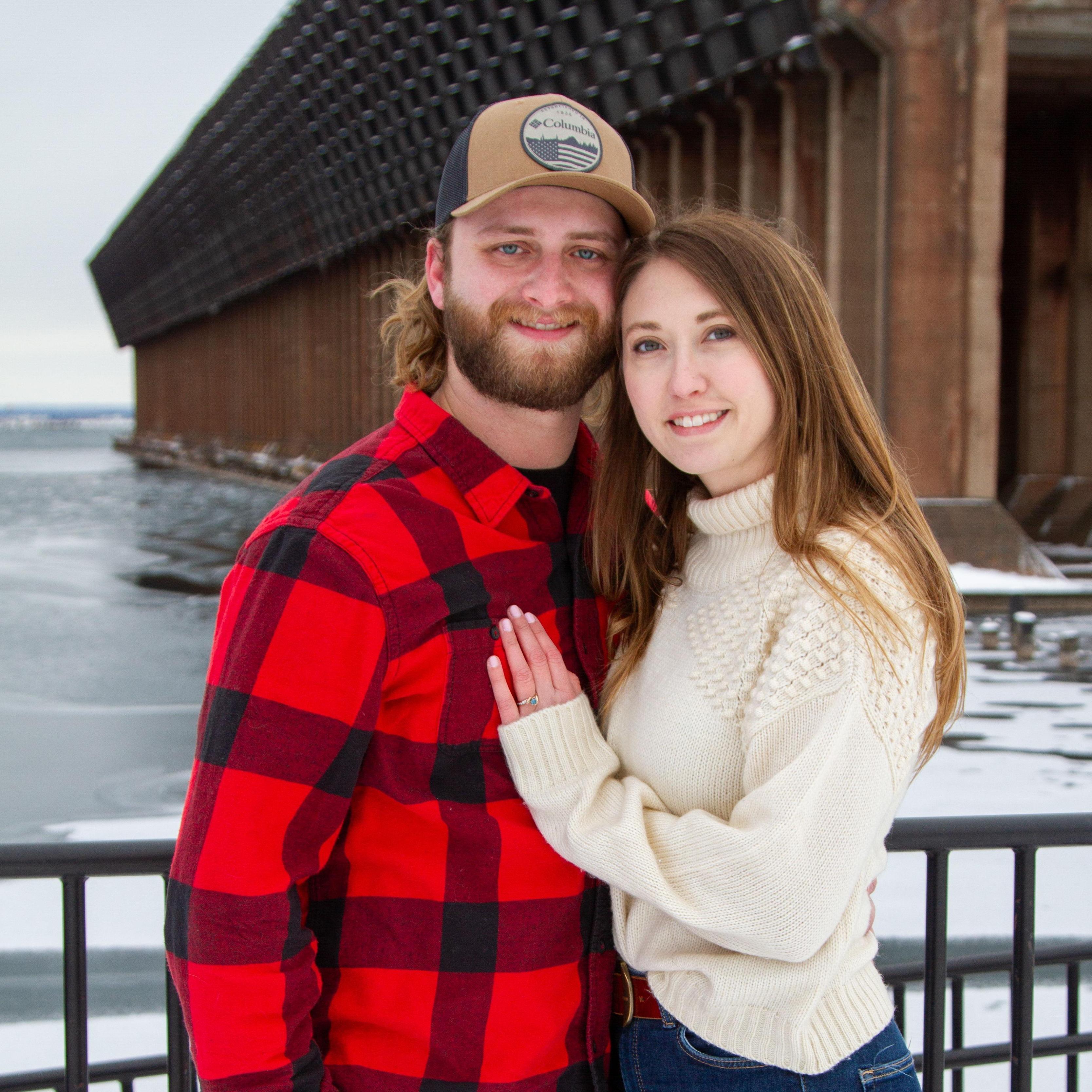 In front of the Ore Dock in Marquette.