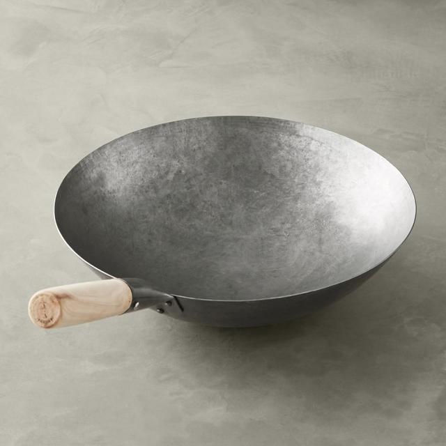 Carbon Steel Round-Bottom Wok with Ring