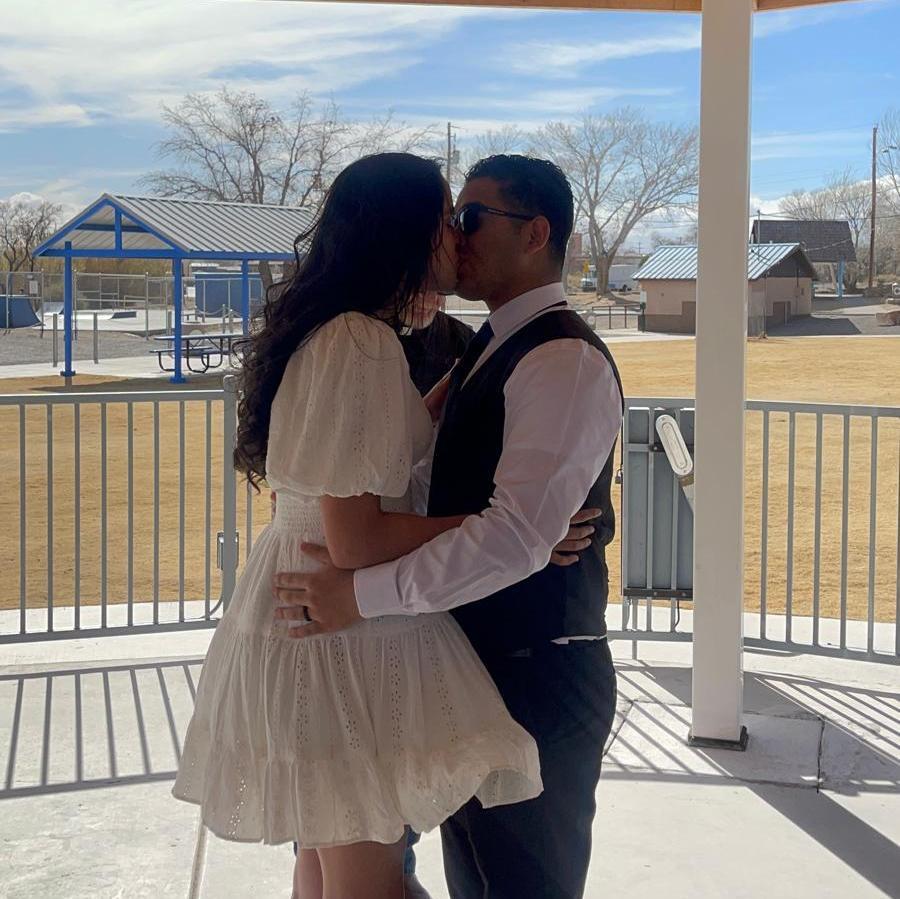 First kiss as a married couple!