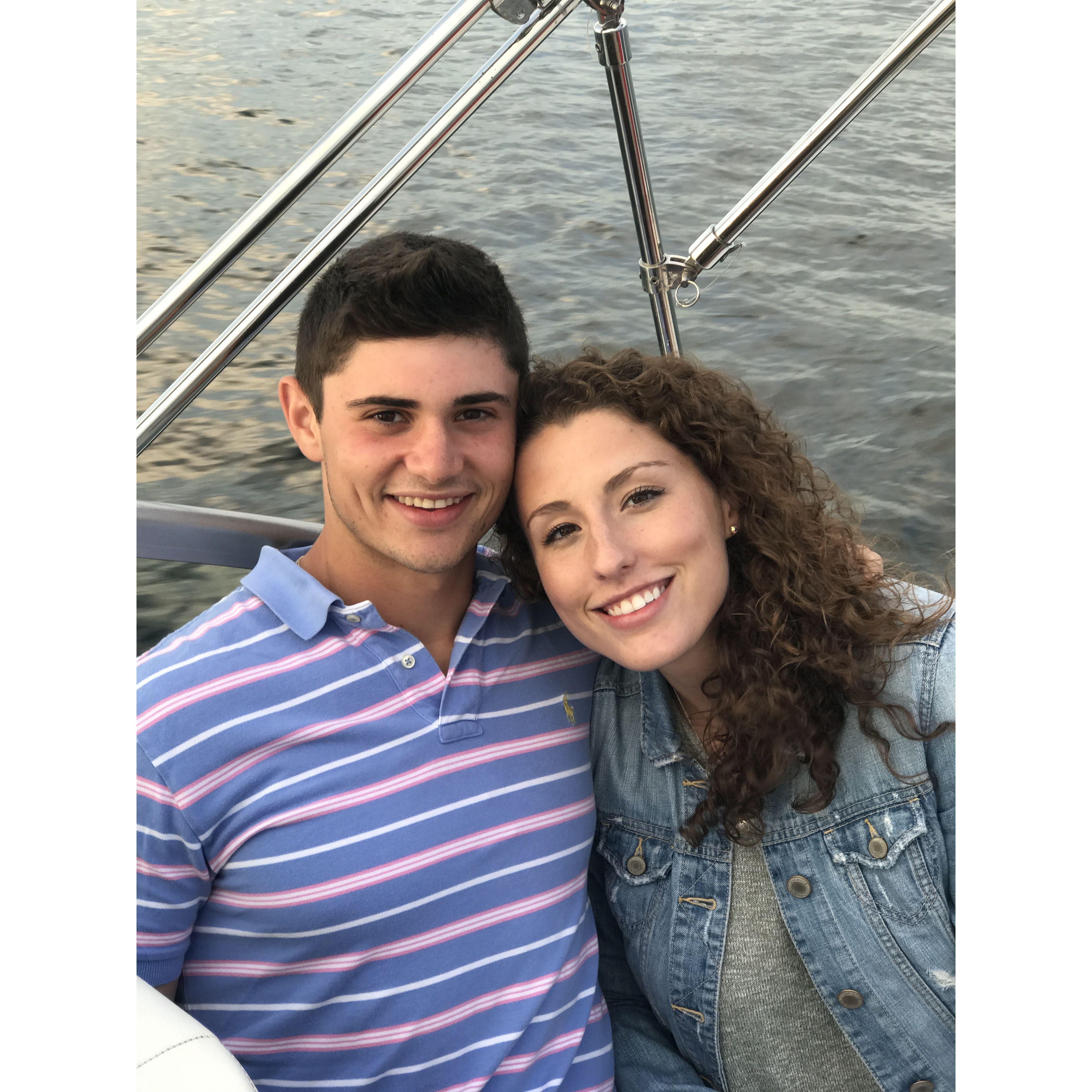 Boating on Lake Minnetonka during Connor's first visit to Minnesota