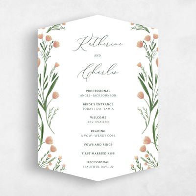 Pink Diamond Wedding Program - Pemberton