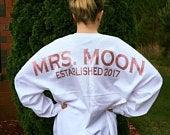 Oversized Mrs. Bride Jersey Shirt,...