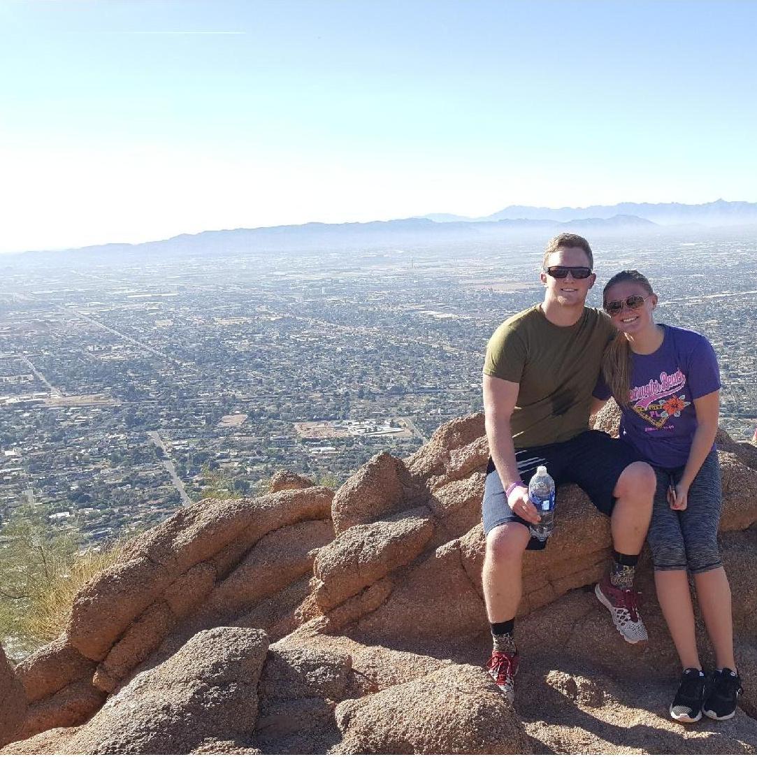At the top of Camelback Mountain in Arizona