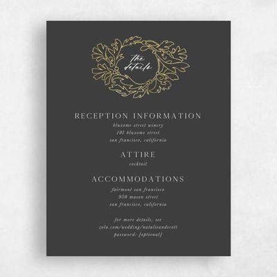 Dark Charcoal, Black Wedding Enclosure - Briar Foil