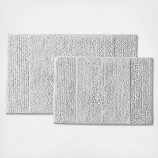 Sculpted Pleat Solid Reversible 2-Piece Bath Rug