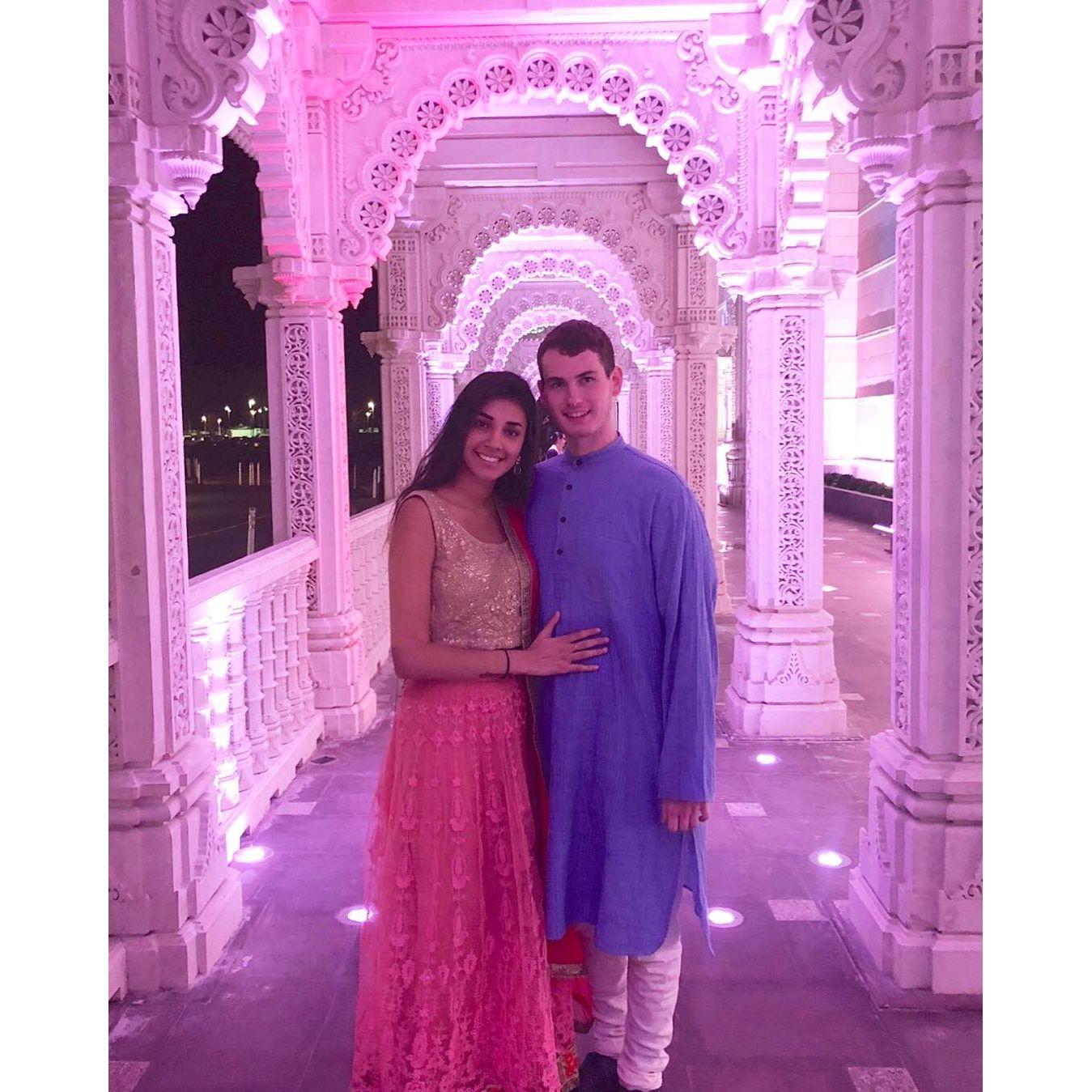Dan's first time in a kurta and our first time at the temple together.
