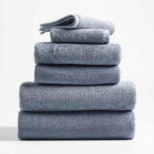 Organic Turkish Cotton Taupe Towels, Set of 6 + Reviews | Crate & Barrel