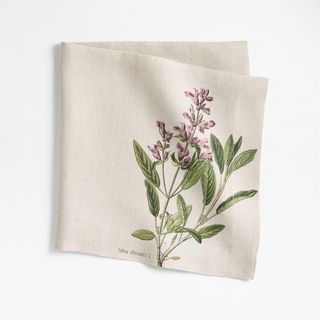 Marin Flower Printed Linen Napkin, Set of 4