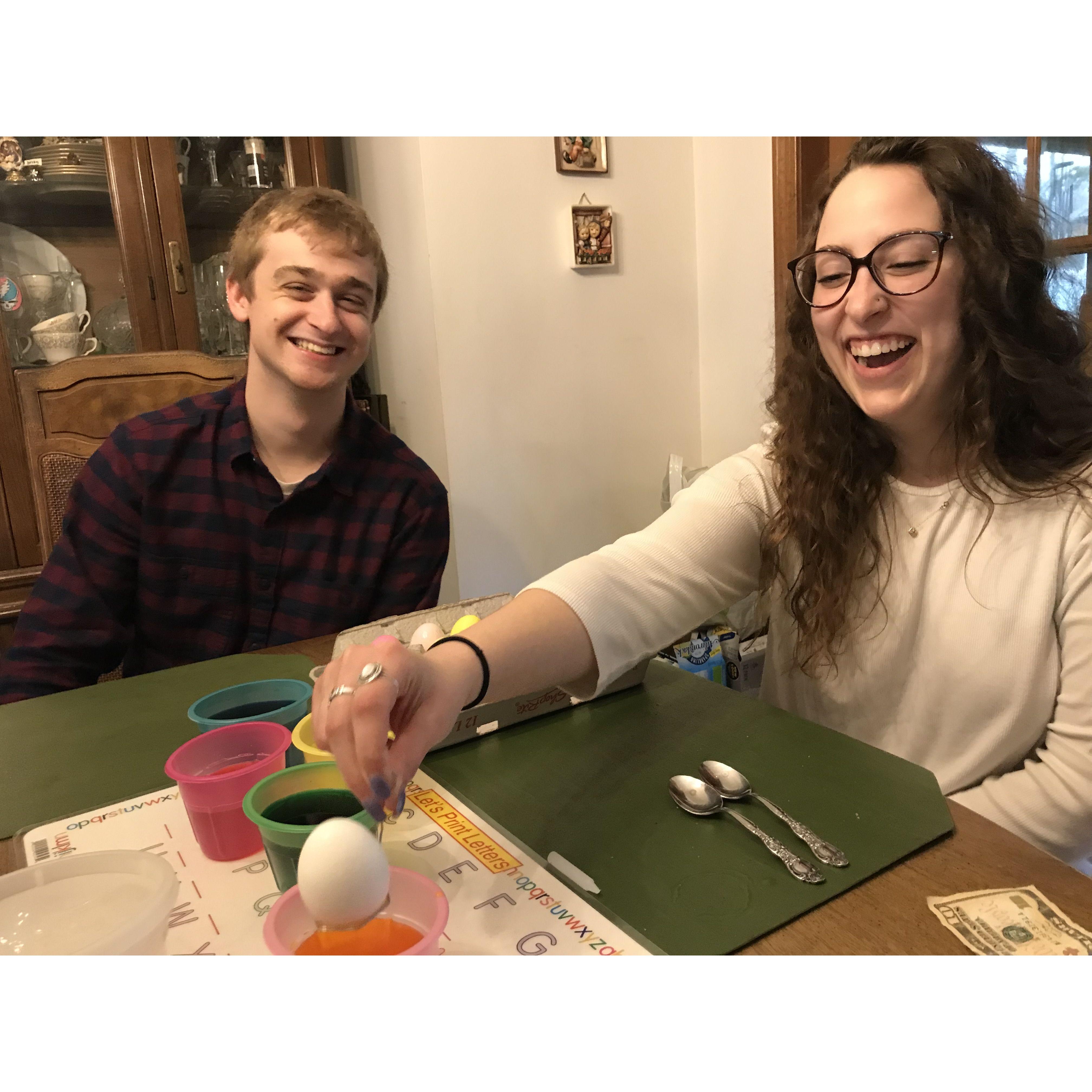 April 2019 - decorating Easter eggs at the McNally's!